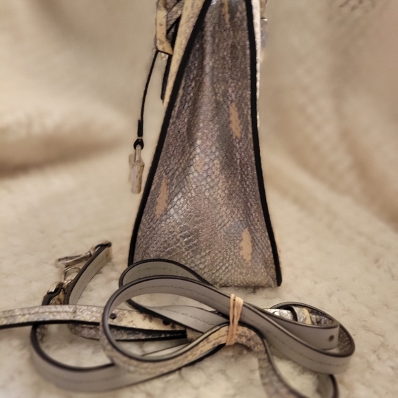 Michael Kors Metallic Faux Snakeskin Purse Crossbody Animal Print - Picture 9 of 13